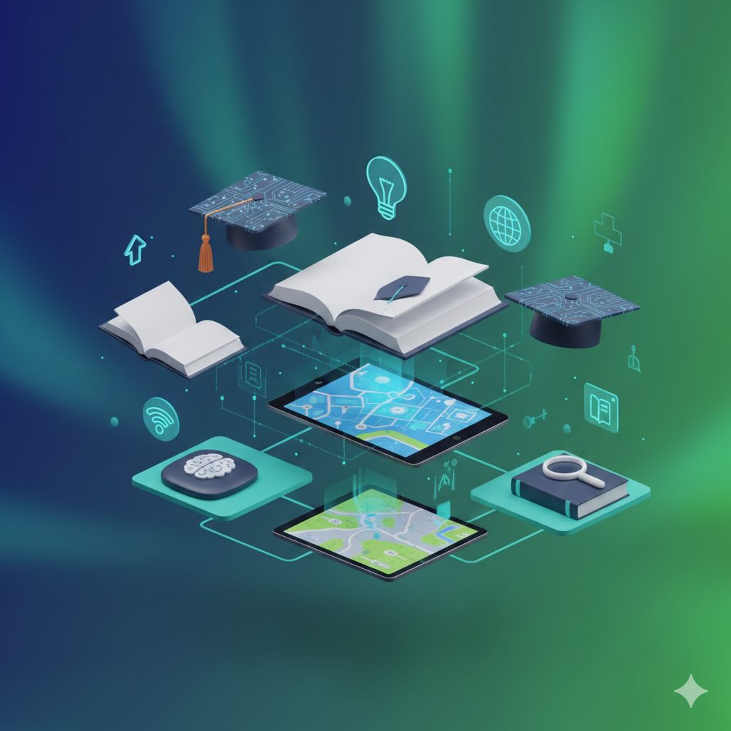 Modern educational technology illustration